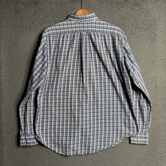 Vtg Ralph Lauren Plaid Button Down Lightweight Cotton Flannel Shirt Men’s Large - Picture 4 of 13